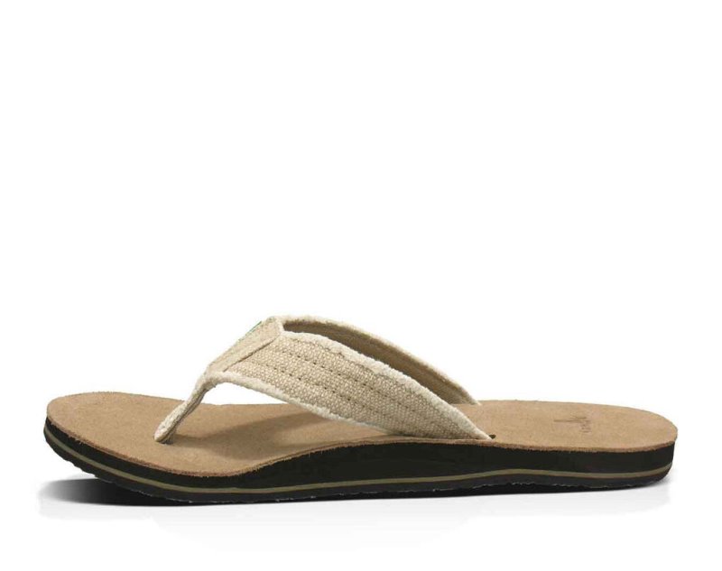 Sanuk Fraid Not Men's Flip Flops Beige | Canada 249BEX